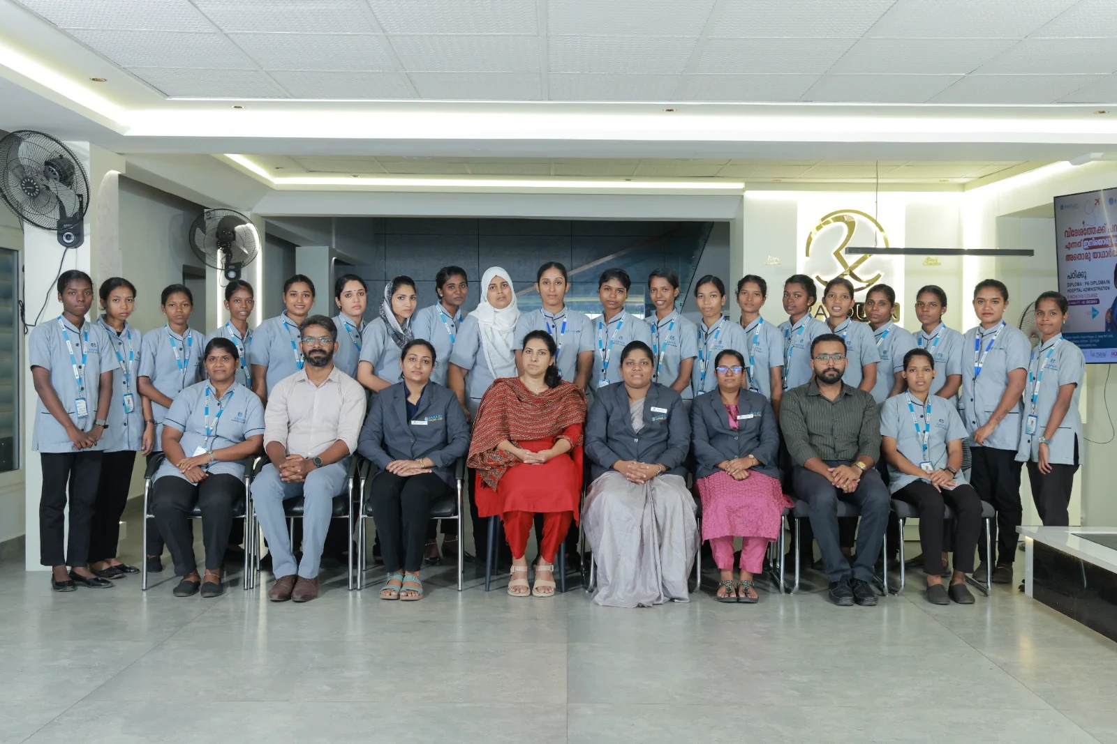 Students learning in a training lab